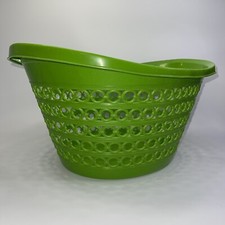 Cesto de lavanderia vintage retrô verde plástico padrão elo de corrente Fesco 2158 EUA comprar usado  Enviando para Brazil