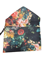 Clutch colorido Carlos Santana grande pulseira floral 7 X 10" vermelho amarelo sobre preto comprar usado  Enviando para Brazil