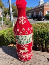 Capa suéter garrafa de férias Cynthia Rowley x Absolut vodka – rena de malha vermelha comprar usado  Enviando para Brazil
