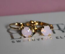 Brincos folheados a ouro feitos com elemento de cristal Swarovski opala água rosa 6 mm comprar usado  Enviando para Brazil