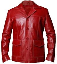Jaqueta de couro vermelha masculina clube de luta Brad Pitt Tyler Durden pele de carneiro real comprar usado  Enviando para Brazil