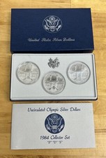 1984 P D & S Olimpíadas de Los Angeles BU comemorativas 90% dólares de prata 3 moedas dos EUA comprar usado  Enviando para Brazil