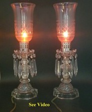 Par de lâmpadas vintage elétricas de cristal boudoir furacão, globos gravados e prismas comprar usado  Enviando para Brazil