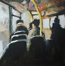 Usado, On The Bus 1.  Pintura original de mídia mista em madeira (MDF) comprar usado  Enviando para Brazil