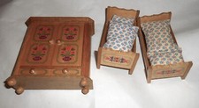 Boneca Vintage 5" Guarda-roupa com gaveta, 2 camas e travesseiros extras Design Floral comprar usado  Enviando para Brazil