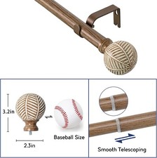 Wood curtain rods for sale  Nashville