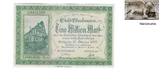 Nota de emergência alemã de um milhão de marcas Grossnotgeld emitida pela cidade de Blauburen comprar usado  Enviando para Brazil