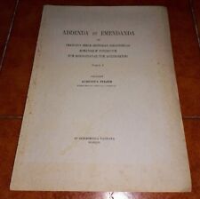 Pelzer addenda emendanda usato  Italia
