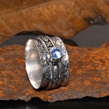 Usado, Topacio Azul 925 Plata de Ley Giratorio Anillo Gypsy Meditación Banda comprar usado Usado, Topacio Azul 925 Plata de Ley Giratorio Anillo Gypsy Meditación Banda comprar usado  Enviando para Brazil