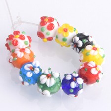 10pcs Flor De Vidro artesanal lampwork Redondo 10mm joia faça você mesmo contas avulsas descobertas comprar usado  Enviando para Brazil