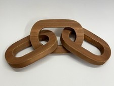 Corrente de madeira esculpida 15x4" decoração de mesa de centro rústica 3 elos manchada marrom fosco comprar usado  Enviando para Brazil