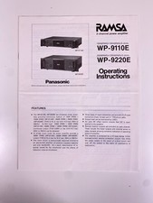 Ramsa panasonic 9110e for sale  TELFORD