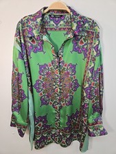 Blusa Camisa Estampada Fluida Floral Verde ZARA 100% Autêntica Tamanho G Longa... comprar usado  Enviando para Brazil
