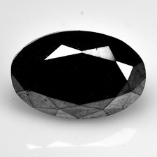 Diamante natural oval preto jato quase limpo 3,03 ct (certificado grátis) comprar usado  Enviando para Brazil