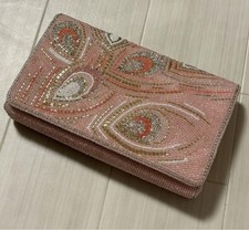 Usado, Bolsa clutch festa com miçangas rosa com vários bolsos, acessório formal para noite M6 comprar usado  Enviando para Brazil