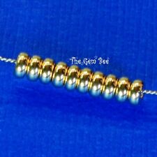 Espaçador de miçangas Rondelle rosquinha lisa ouro maciço 14k 3,2 mm (10) comprar usado  Enviando para Brazil