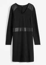Jerseykleid lederimitat schwar gebraucht kaufen  Deutschland