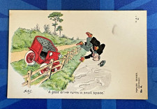 Cartão postal vintage de quadrinhos de automobilismo 1900 veterano acidente de carro de bronze UM BOM MOTORISTA comprar usado  Enviando para Brazil