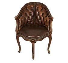 Usado, linda cadeira de mesa vintage braço de canto couro madeira Chesterfield Vintage  comprar usado  Enviando para Brazil