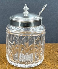 Frasco de conserva de geléia de vidro com tampa de prata Mappin Webb Sheffield 1936 comprar usado  Enviando para Brazil