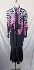 Usado, Cachecol vintage anos 80 Virginie Paris vestido acordeão plissado cintura caída combinando G/XL comprar usado  Enviando para Brazil