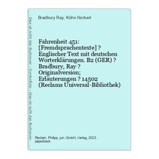 Fahrenheit 451 fremdsprachente gebraucht kaufen Fahrenheit 451 fremdsprachente gebraucht kaufen  Ohlsbach