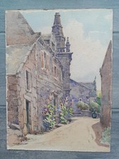 Peinture aquarelle église d'occasion  Locminé