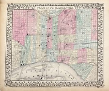 1869 philadelphia map for sale  Carefree