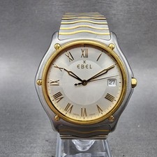 Relógio masculino Ebel Classic Wave 37 mm mostrador prata data de dois tons redondo nova bateria comprar usado Relógio masculino Ebel Classic Wave 37 mm mostrador prata data de dois tons redondo nova bateria comprar usado  Enviando para Brazil