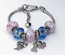 Dijes de corazón de pata de perro colgante pulsera europea murano 18kGP segunda mano  Embacar hacia Argentina