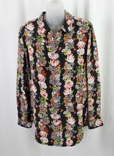 Top para mujer Equipment Femme negro estampado floral seda abotonada mediano segunda mano  Embacar hacia Mexico