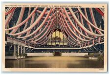 Cartão postal c1920's Dance Floor Interior Armory Academia Naval dos EUA Annapolis Maryland comprar usado  Enviando para Brazil