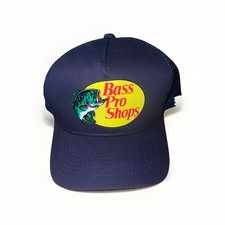 Boné de caminhoneiro Bass Pro Shops malha traseira Snapback azul marinho pesca caça, usado comprar usado  Enviando para Brazil