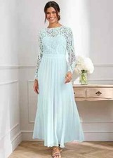 Kaleidoscope Mint Encaje Corpiño Plisado Vestido Largo Plus UK 14 (fm171-32.1), usado comprar usado  Enviando para Brazil