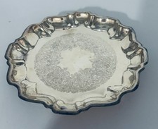 Bandeja de placa de prata antiga com pés -Prata inglesa Mfg Corp-Feita nos EUA- 6 1/4" redonda comprar usado  Enviando para Brazil