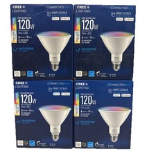 PACK DE 4 Bombillas LED Inteligentes Iluminación Cree Regulables contra Inundaciones PAR38 Exterior 120W Multicolor segunda mano  Embacar hacia Mexico