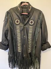 Leather fringe jacket for sale  WOLVERHAMPTON