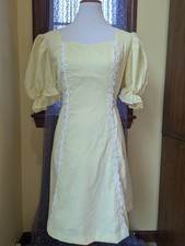 Vestido Vintage Anos 70 Hippie Flor Criança Amarelo Margarida Acabamento Mangas Puff Tamanho M/G, usado comprar usado  Enviando para Brazil