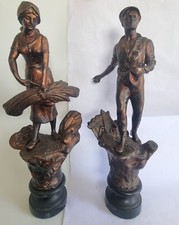 Bronzed spelter figures. for sale  WEST BROMWICH