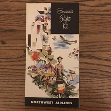 Pasta kit de voo lembrança vintage década de 1950 Northwest Airlines meados do século, usado comprar usado  Enviando para Brazil