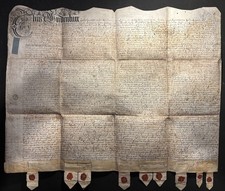 1704 indentured deed for sale 1704 indentured deed for sale  BEDFORD