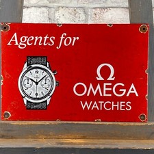 Placa de esmalte OMEGA 11,8x7,9" (30x20cm) boa sinalização de porcelana vintage loja de relógios comprar usado  Enviando para Brazil