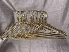 Conjunto de 11 cabides de roupas vintage de metal torcido grosso dourado brilhante comprar usado  Enviando para Brazil