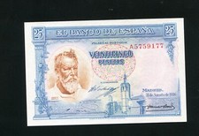 tu_bazar  BILLETE 25 PESETAS 1936 SOROLLA SERIE A 5759177 SC SIN CIRCULAR, usado comprar usado  Enviando para Brazil