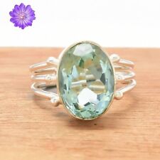 Anillo de plata de ley 925 con piedras preciosas de aguamarina hecho a mano anillo de joyería para regalo segunda mano  Embacar hacia Mexico