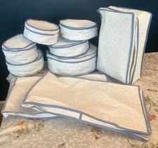 Sacos de vinil Lilian Vernon porcelana prato acolchoado armazenamento zíper 9 peças branco e azul comprar usado  Enviando para Brazil