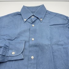 Usado, Camisa masculina Luca Avitabile 15 sob medida botão azul claro lavagem média sólida comprar usado  Enviando para Brazil
