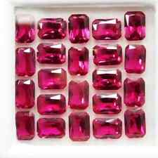 Usado, Lote de 10 peças de pedra preciosa solta rubi vermelho natural certificada em forma de esmeralda comprar usado  Enviando para Brazil