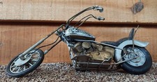 MODELO DE MOTOCICLETA VINTAGE DE METAL BRANCO FEITO À MÃO HELICÓPTERO MOTOCICLETA ESTATUTO MANCAVE comprar usado  Enviando para Brazil