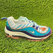 Tênis de corrida esportivo Nike Air Max 98 Hornets masculino tamanho 4Y azul comprar usado  Enviando para Brazil